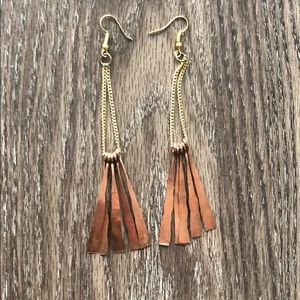 Hammered copper earrings